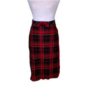 Torrid Women’s‎ Red Black Tartan Plaid Pencil Skirt Classic Preppy Schoolgirl 2
